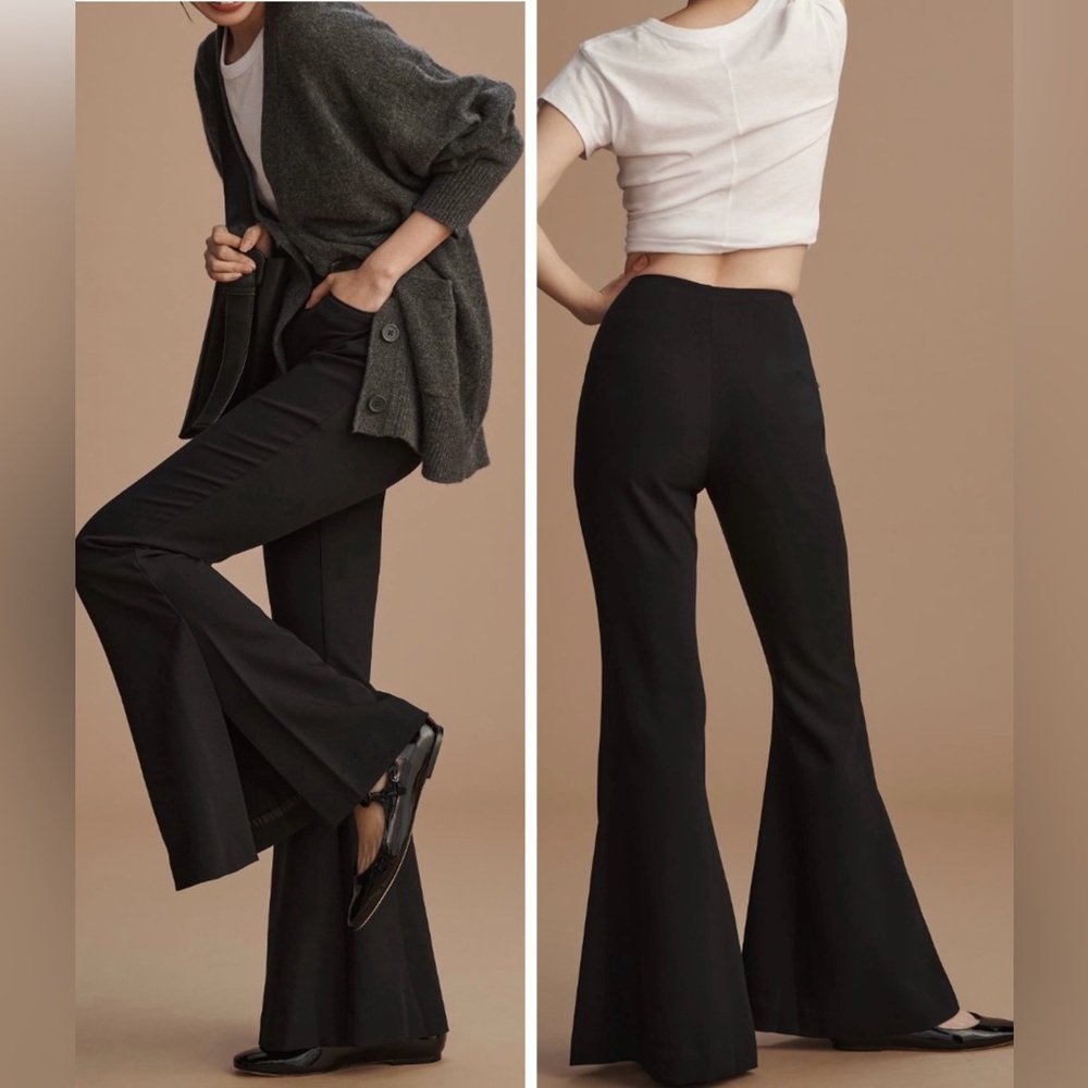 Anthropologie Maeve Slim Sleek Mega Flare Pants, Size 6P